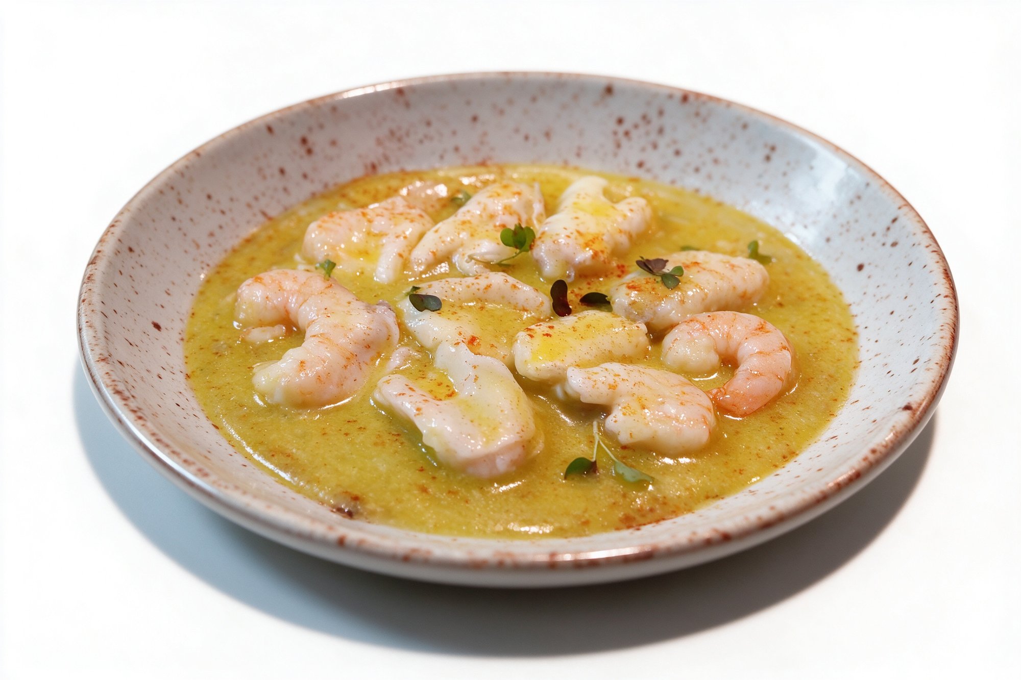 Gambas al Ajillo de Restaurante Las Tablas, gambas en aceite dorado con hierbas y especias